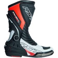 RST TRACTECH EVO III SPORT CE MENS BOOT - WHITE AND FLO RED